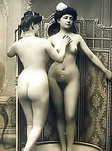 naked tits, Rich and Filthy Dames of the 19 Century Posing Naked and Having Fun in the Rare Retro Photos of Circa 1895